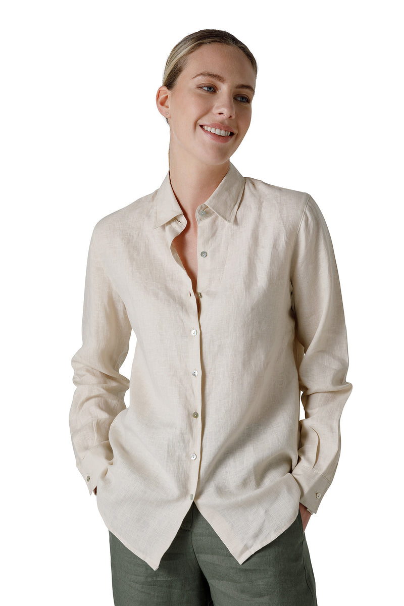 CAMICIA MANICA LUNGA COLLO A PUNTA CHIUSO
