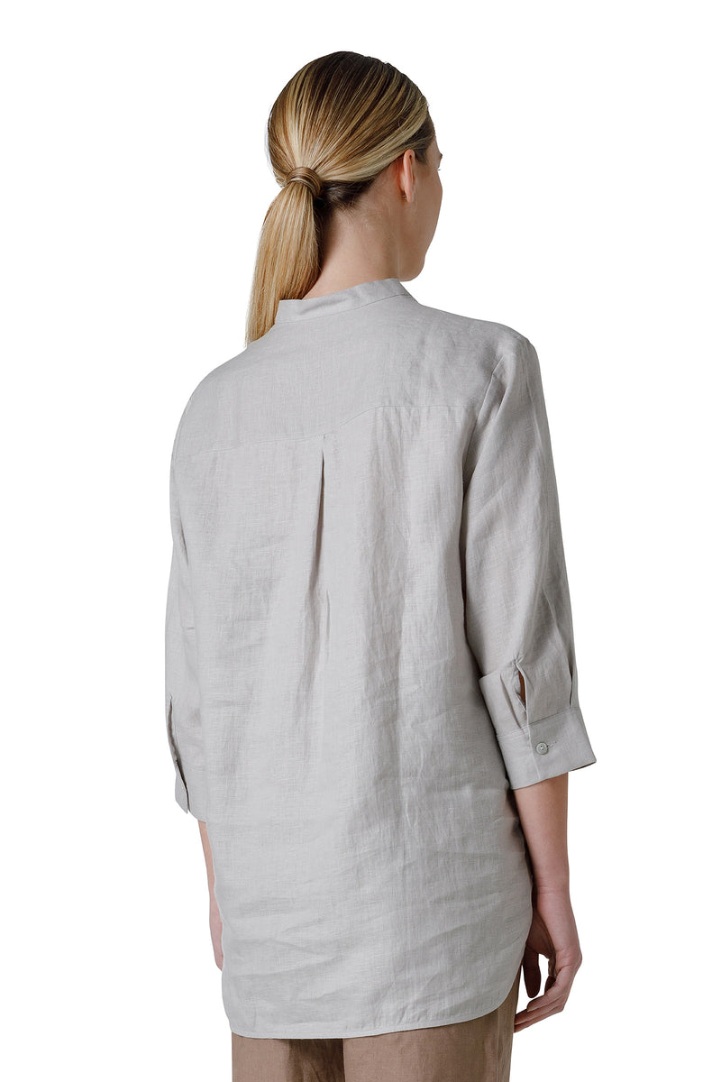 CAMICIONE MANICA 3/4 COLLO COREANA CON TASCHINI