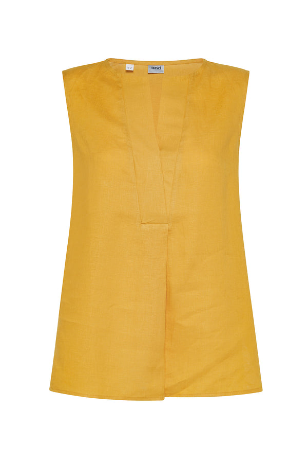 SLEEVELESS LINEN BLOUSE