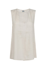 SLEEVELESS LINEN BLOUSE
