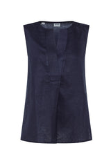 SLEEVELESS LINEN BLOUSE