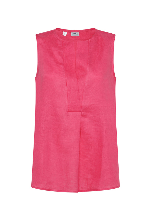 SLEEVELESS LINEN BLOUSE