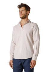 FRENCH COLLAR SHIRT IN LINEN BLEND