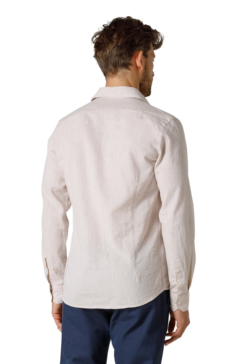 FRENCH COLLAR SHIRT IN LINEN BLEND