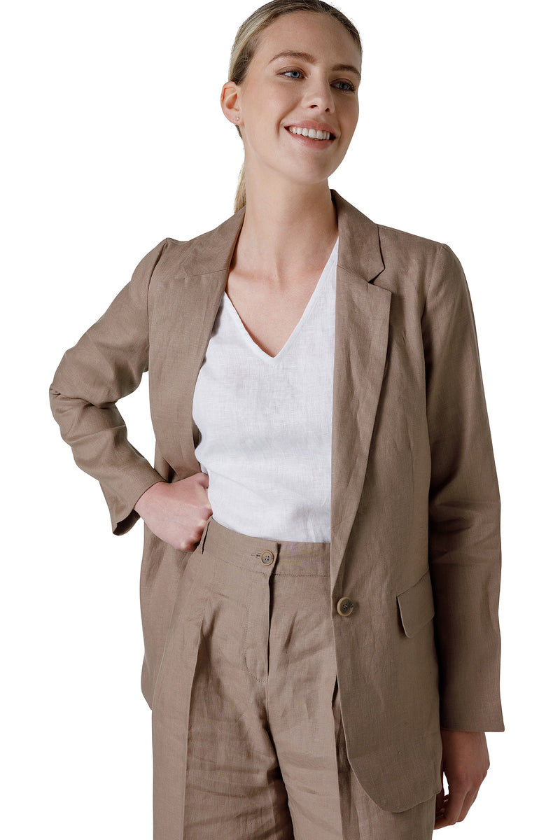 LINEN JACKET WITH 1 BUTTON