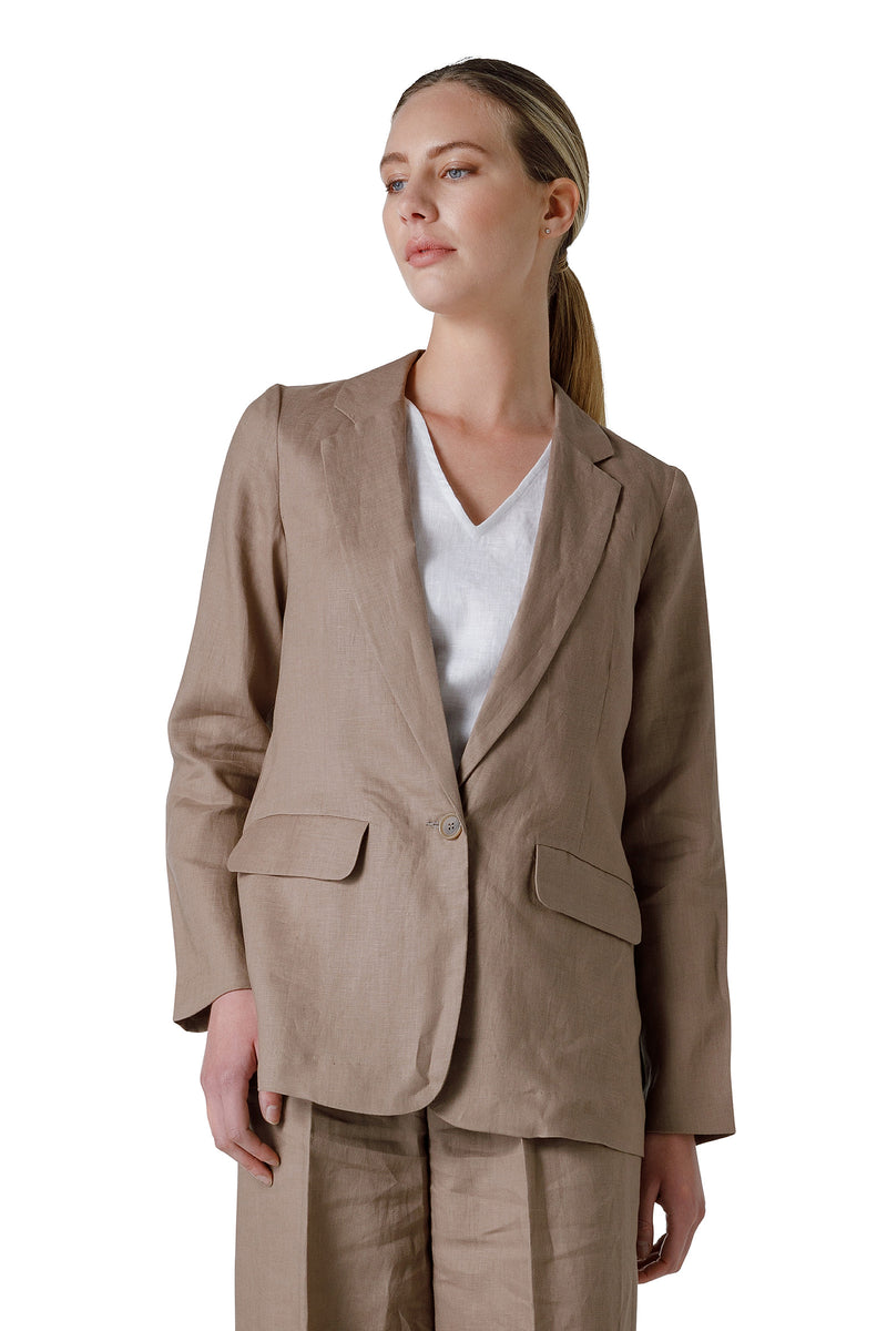 LINEN JACKET WITH 1 BUTTON