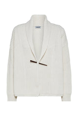 CARDIGAN COLLO A SCIALLE IN MISTOLANA