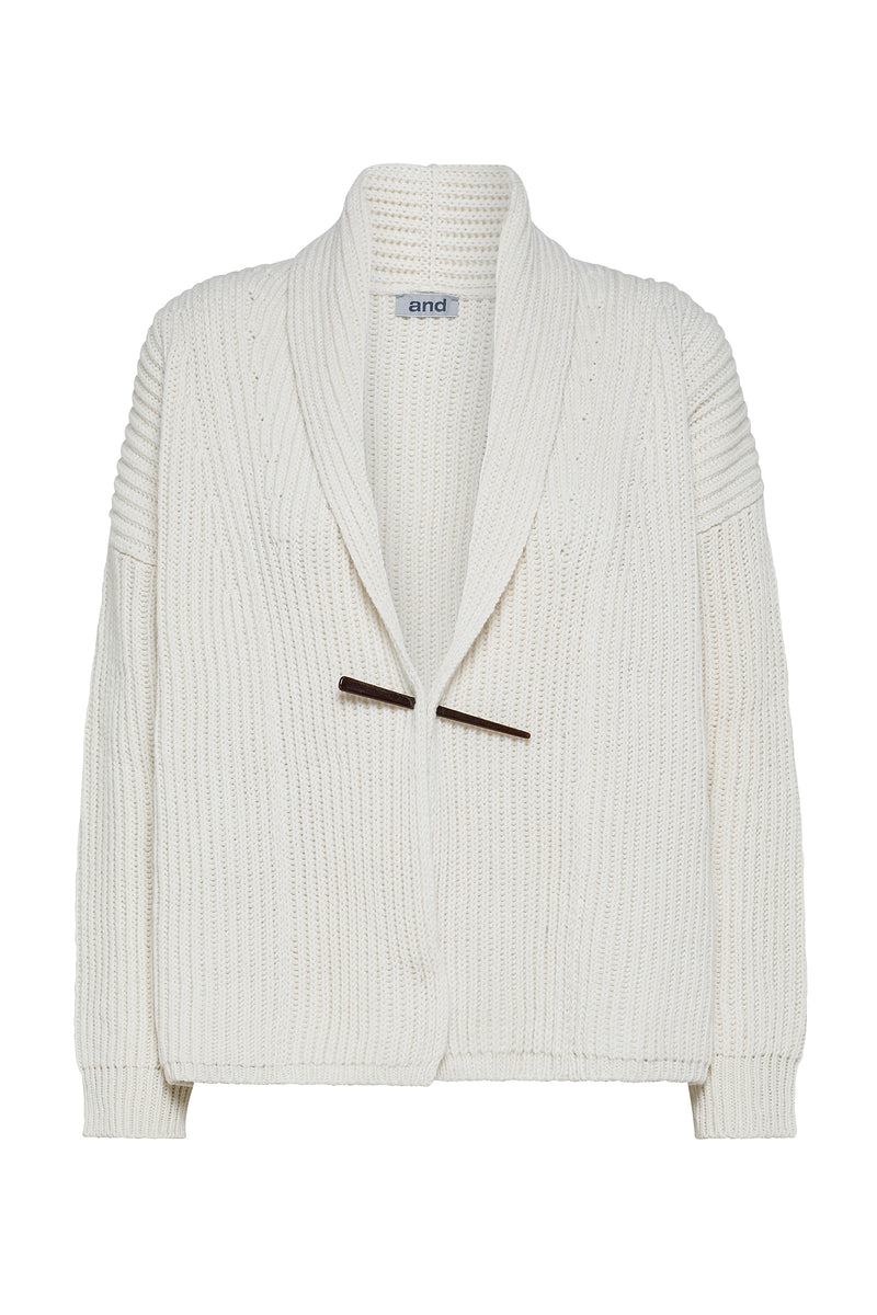 CARDIGAN COLLO A SCIALLE IN MISTOLANA