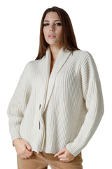 CARDIGAN COLLO A SCIALLE IN MISTOLANA