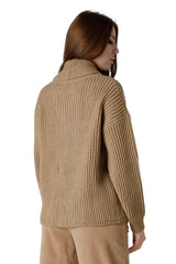 CARDIGAN COLLO A SCIALLE IN MISTOLANA