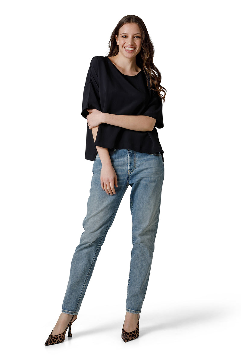 BLUSA MEZZA MANICA AMPIA SCOLLO BARCHETTA