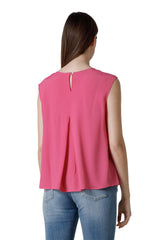 SLEEVELESS BLOUSE WITH CREW NECK