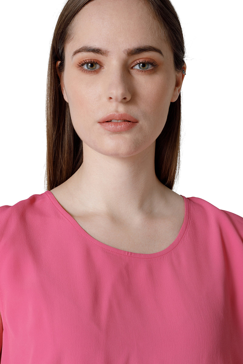 SLEEVELESS BLOUSE WITH CREW NECK