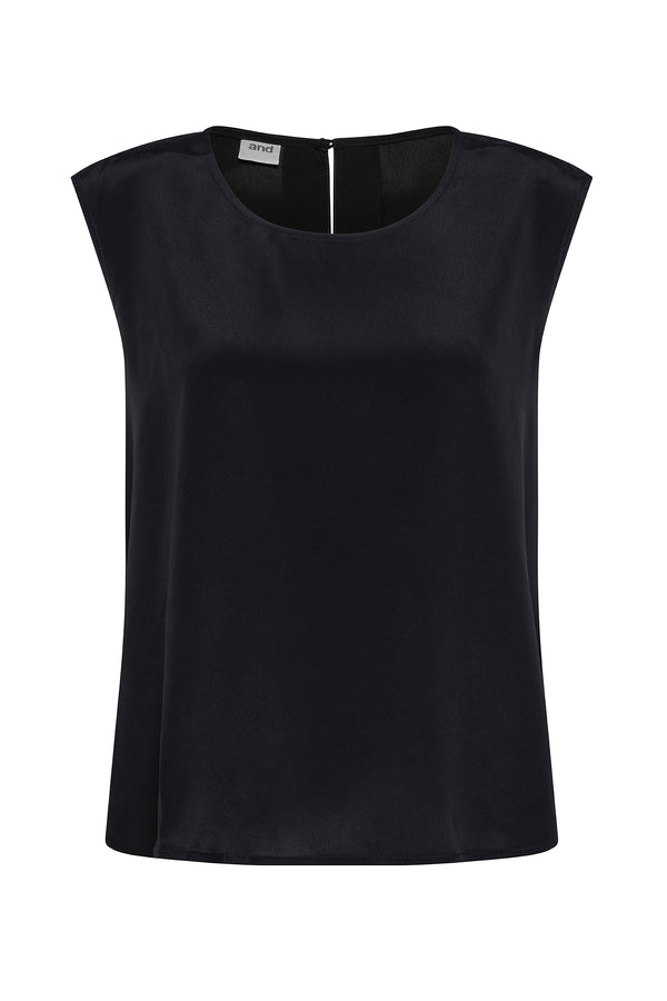 SLEEVELESS BLOUSE WITH CREW NECK