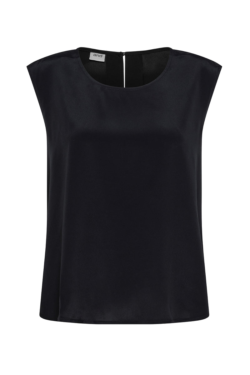 SLEEVELESS BLOUSE WITH CREW NECK