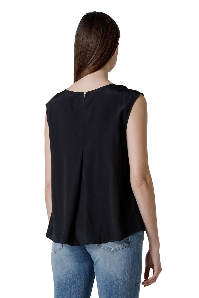 SLEEVELESS BLOUSE WITH CREW NECK