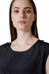 SLEEVELESS BLOUSE WITH CREW NECK