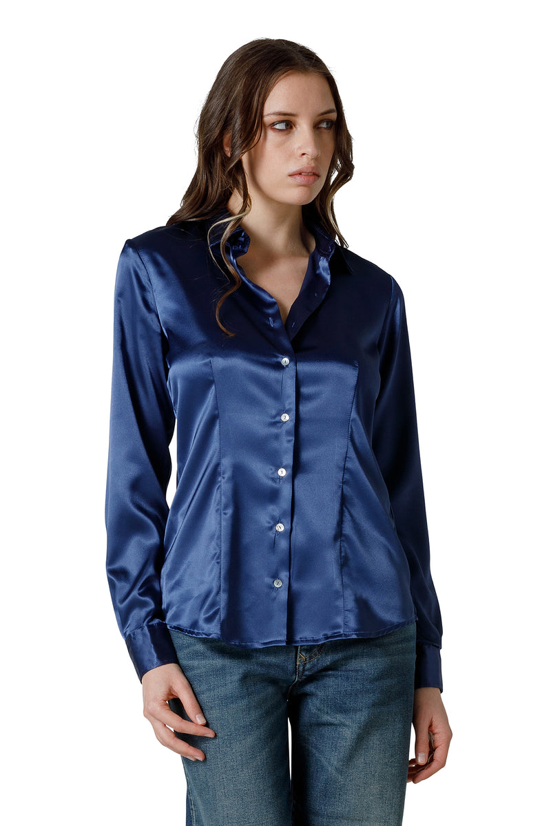 CAMICIA MANICA LUNGA COLLO A PUNTA CHIUSO