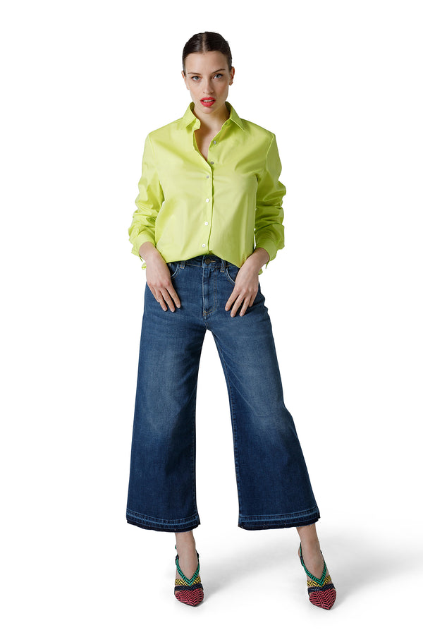 CAMICIA MANICA LUNGA COLLO PUNTA CHIUSO PINCES DIETRO