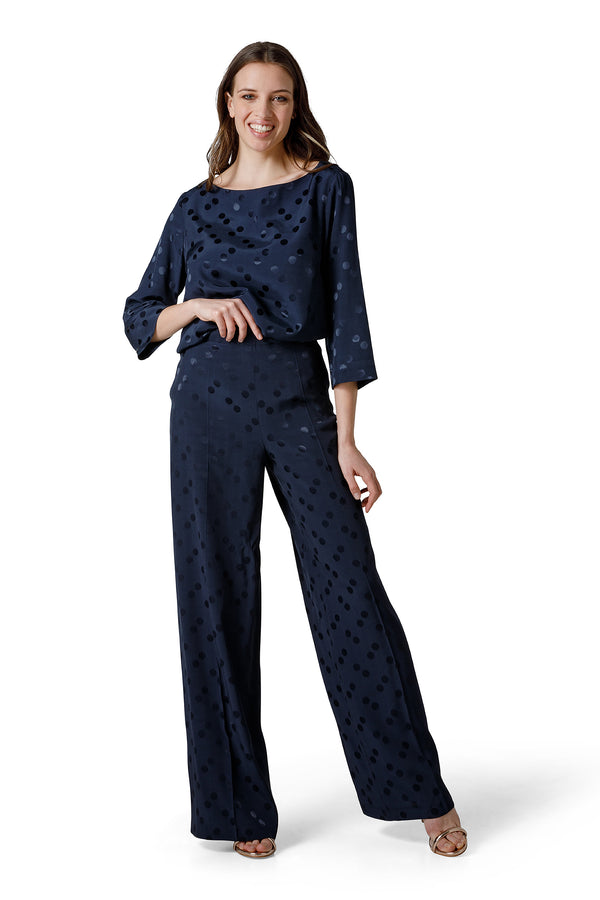 PANTALONE PALAZZO TASCHE FRANCESI ZIP FIANCO