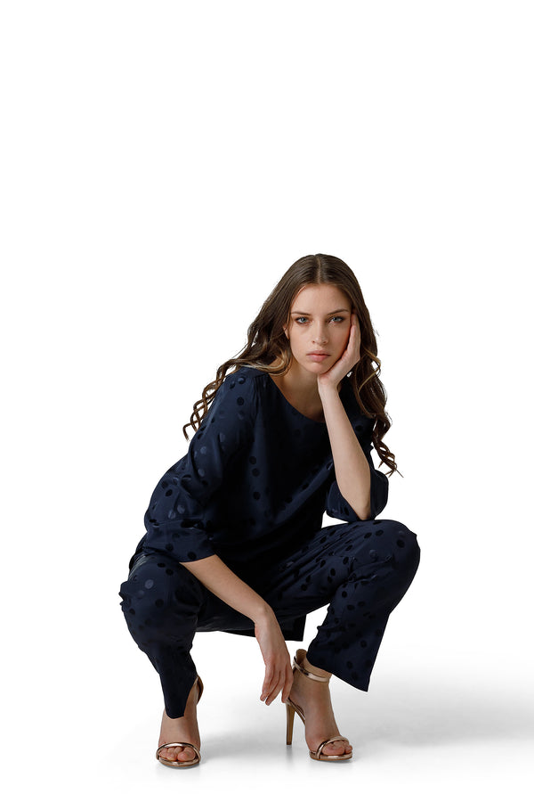 BLUSA MANICA 3/4 SCOLLO BARCHETTA SPACCHI LATERALI