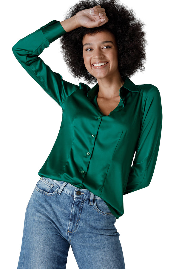 CAMICIA IN RASO TINTA UNITA