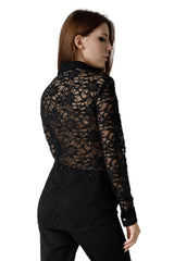 CAMICIA IN PIZZO STRECH