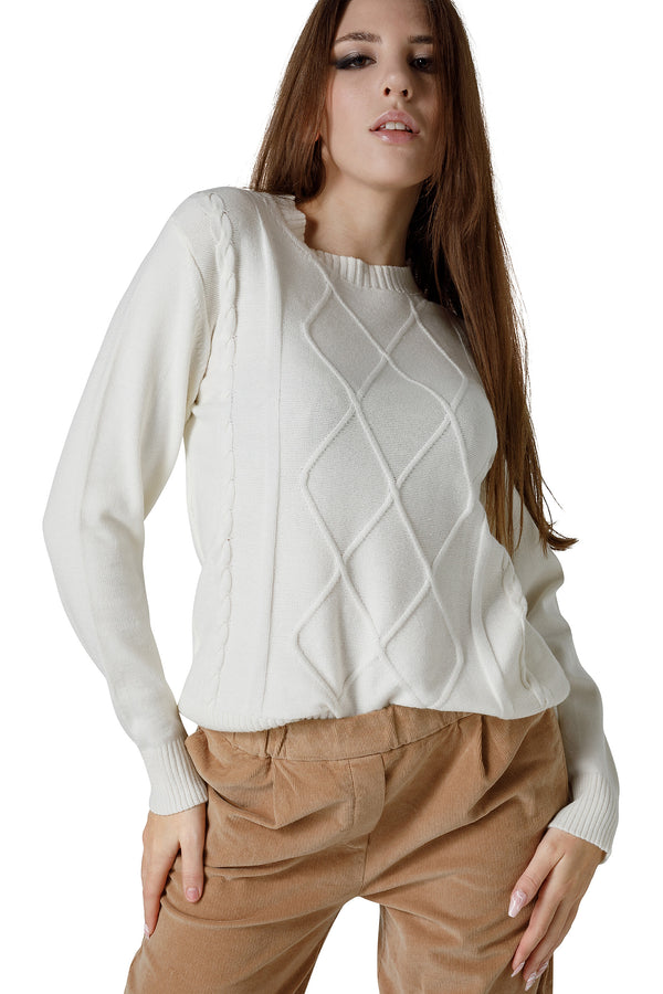 MAGLIA GIROCOLLO A TRECCE