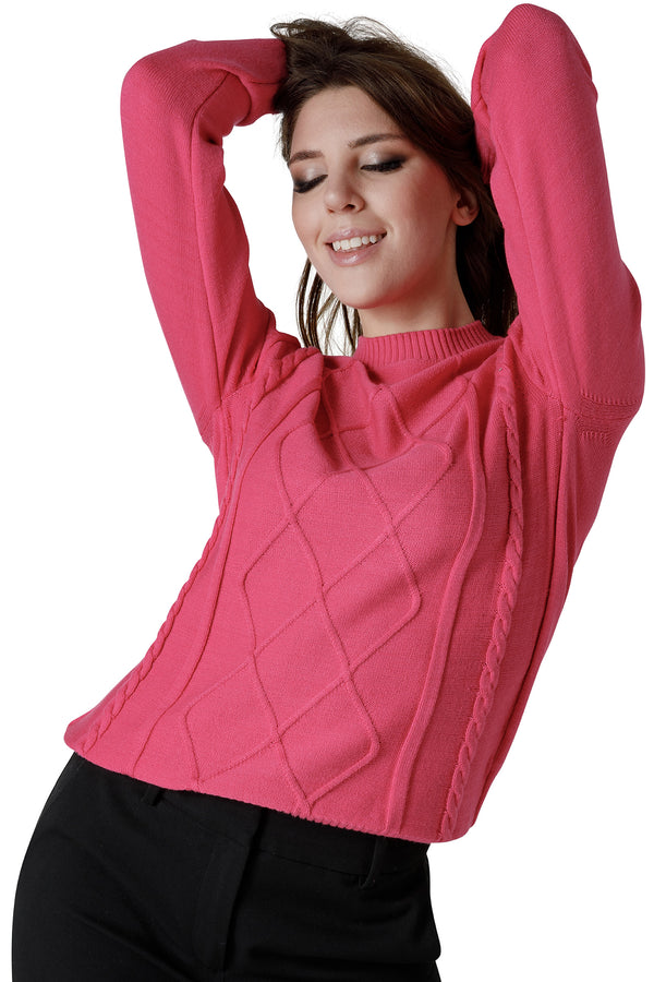 MAGLIA GIROCOLLO A TRECCE