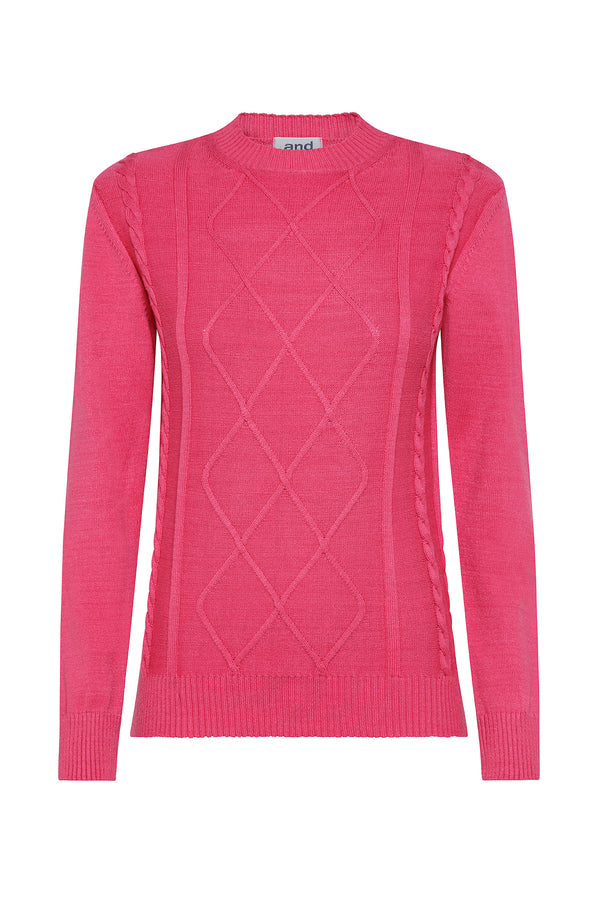 MAGLIA GIROCOLLO A TRECCE