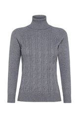 MAGLIA COLLO ALTO A TRECCE