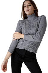 MAGLIA COLLO ALTO A TRECCE
