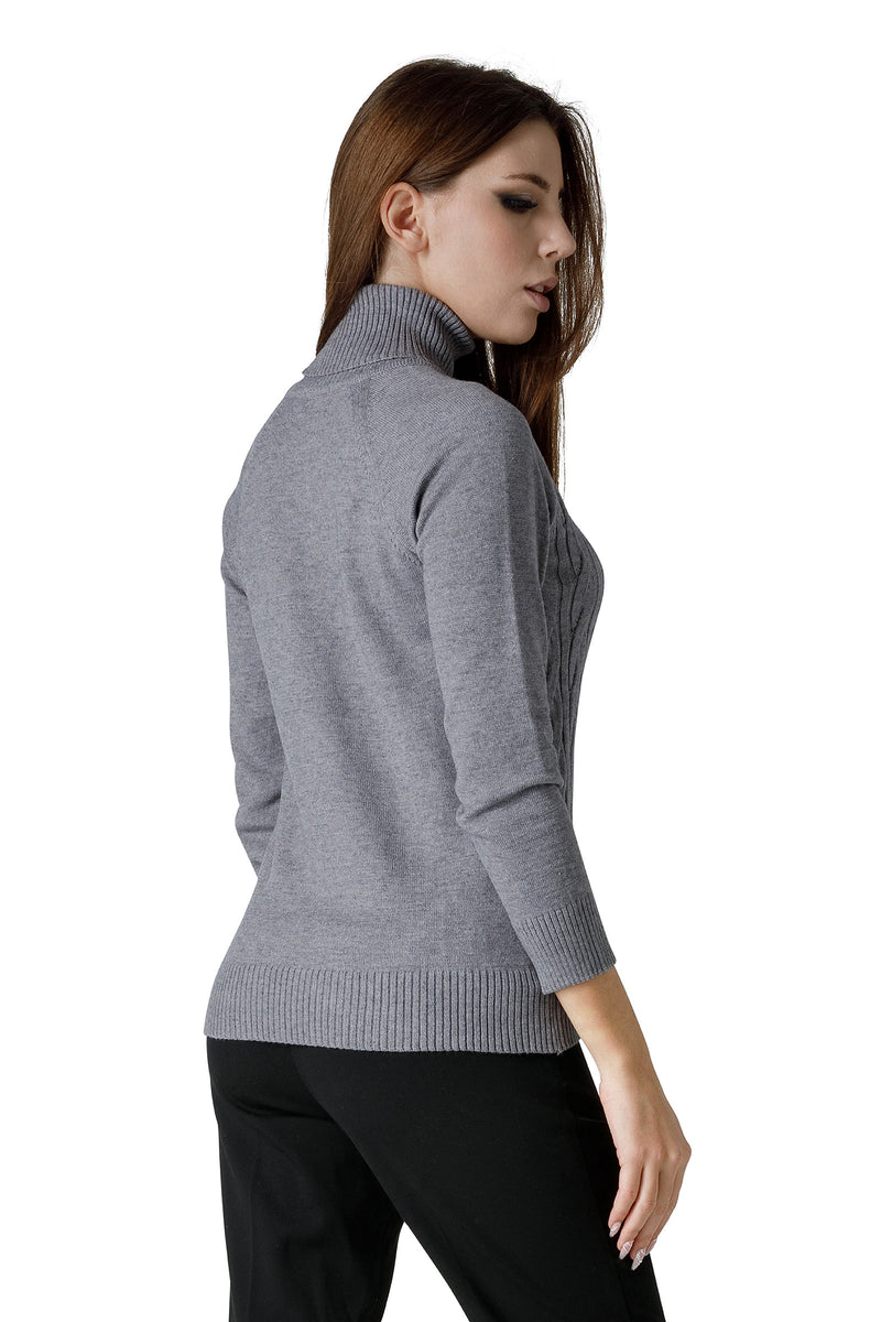 MAGLIA COLLO ALTO A TRECCE