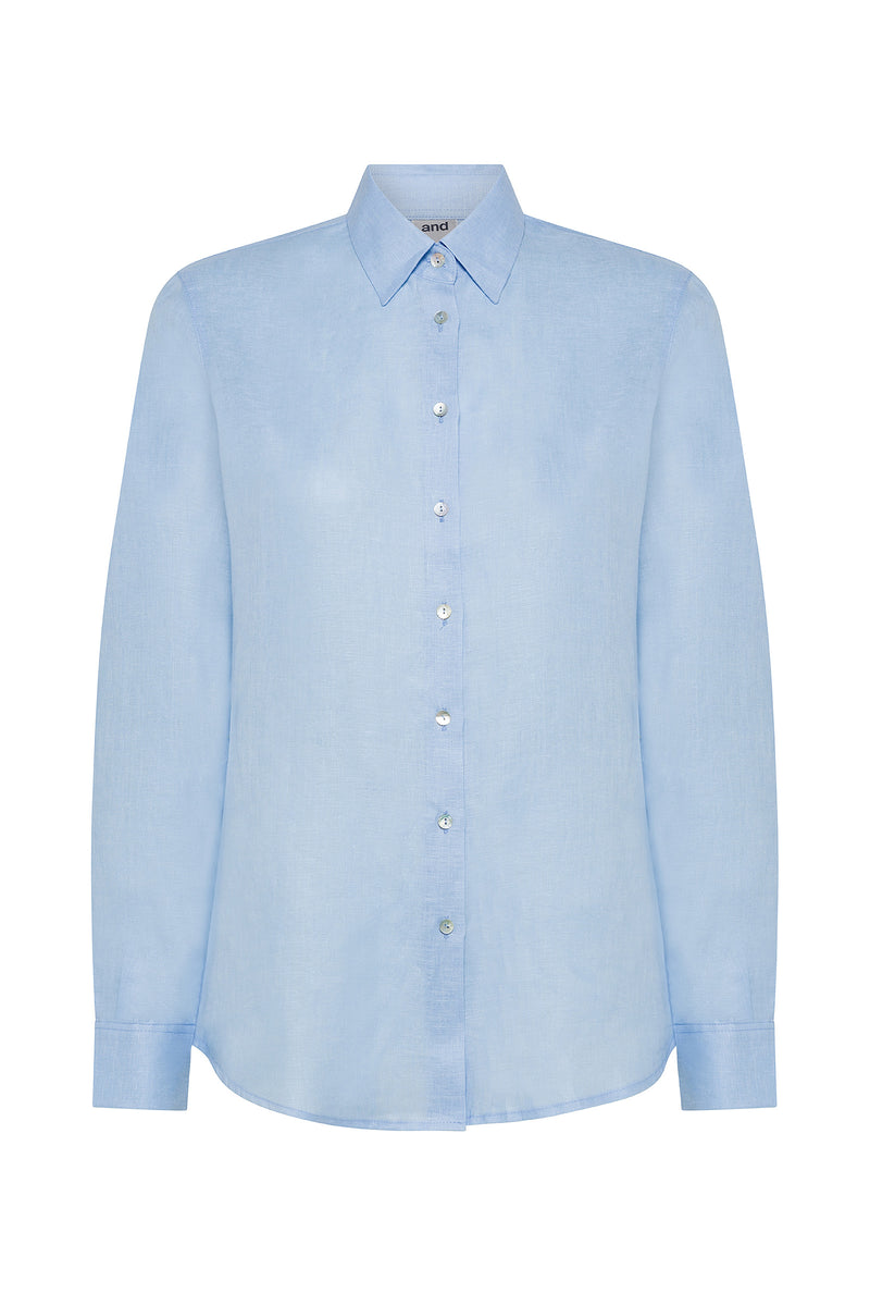 CAMICIA IN PURO LINO COLLO A PUNTA