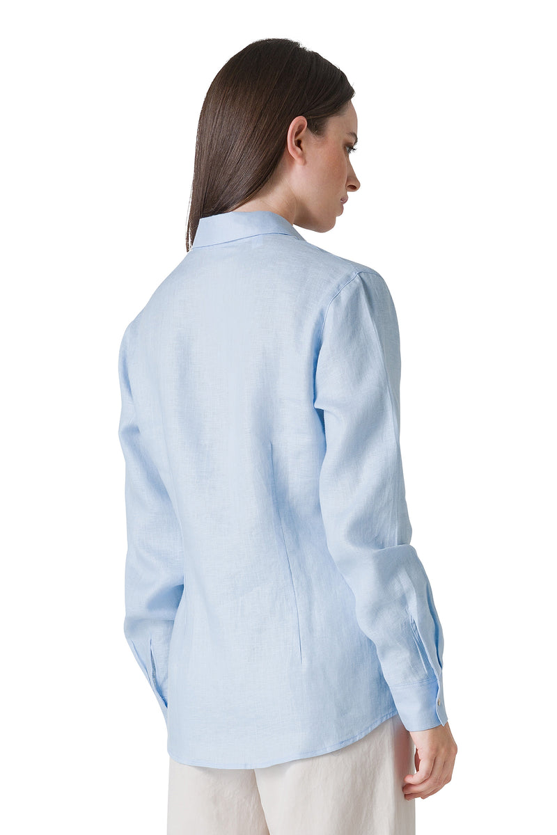 CAMICIA IN PURO LINO COLLO A PUNTA