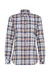 CAMICIA IN MISTO LINO CHECK