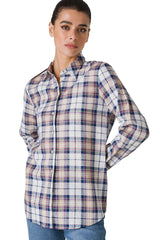 CAMICIA IN MISTO LINO CHECK