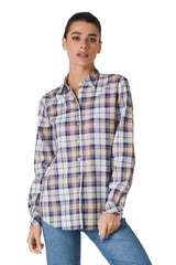 CAMICIA IN MISTO LINO CHECK