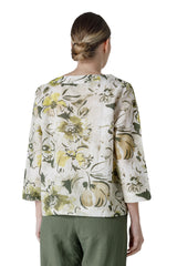 3/4 SLEEVE BLOUSE WITH FLOWER PRINT