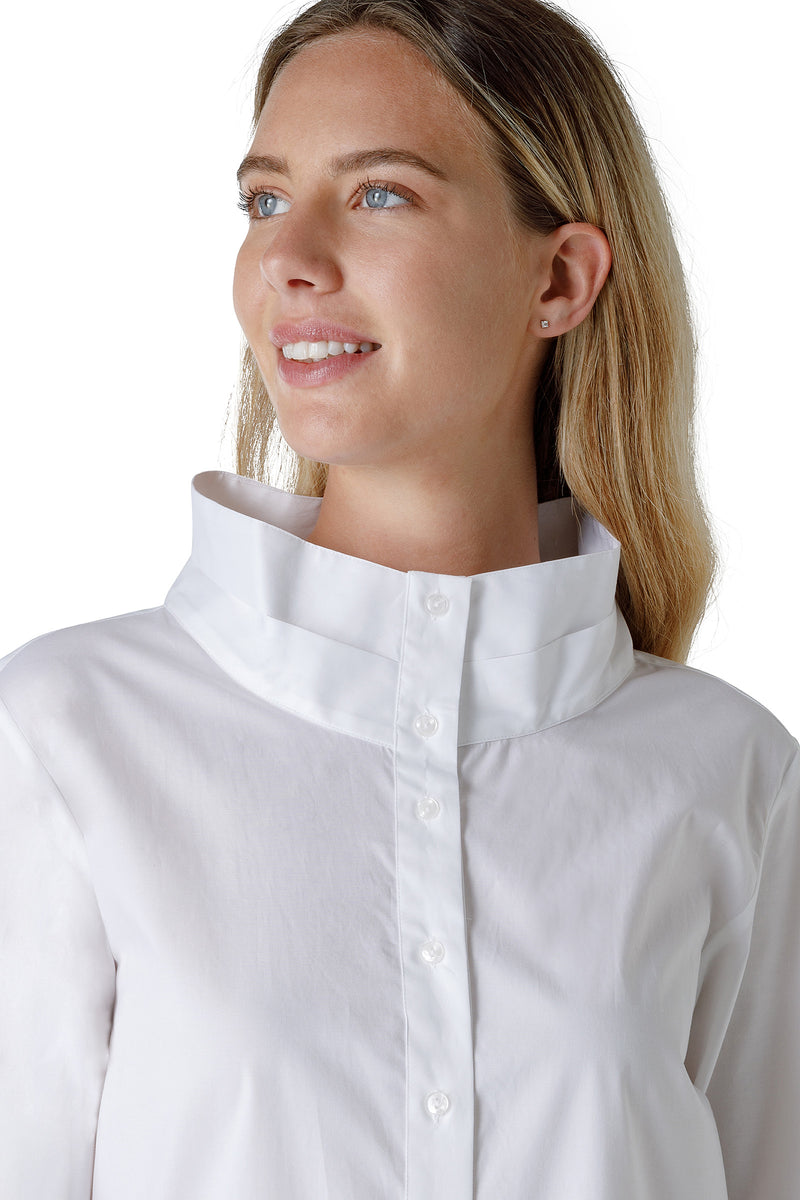LONG SLEEVES SHIRT WIDE COLLAR WITH PLEATS