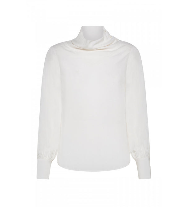 BLUSA FLUIDA CON COLLO DRAPPEGGIATO