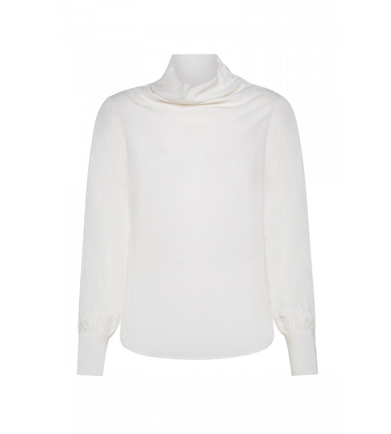 BLUSA FLUIDA CON COLLO DRAPPEGGIATO