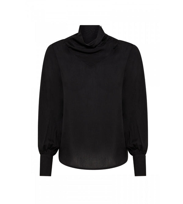 BLUSA FLUIDA CON COLLO DRAPPEGGIATO