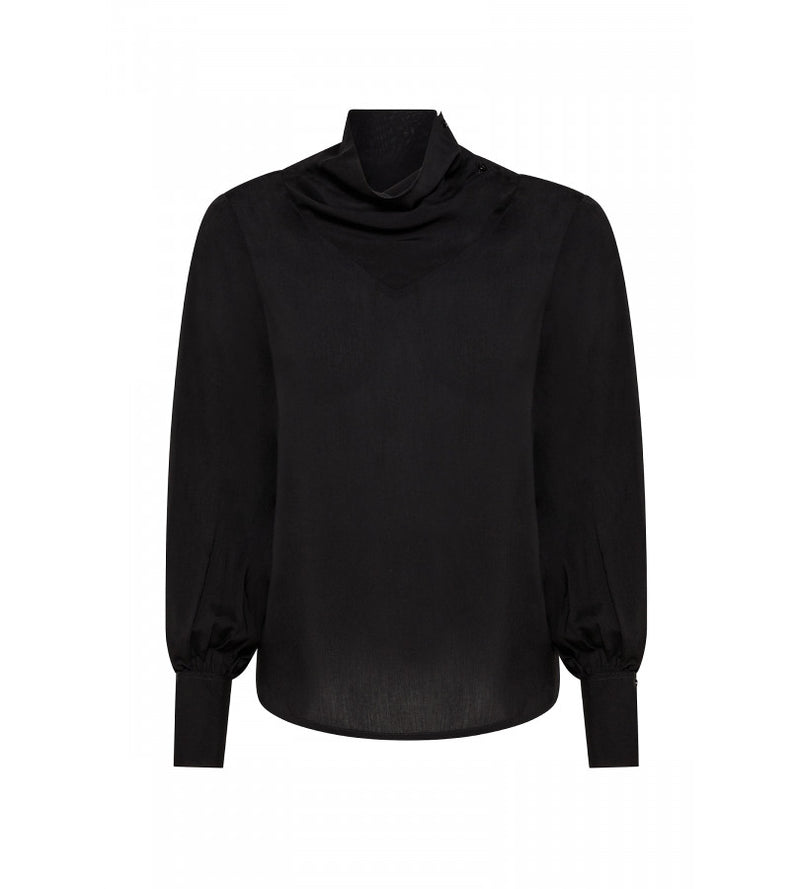 BLUSA FLUIDA CON COLLO DRAPPEGGIATO