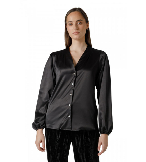 CAMICIA IN RASO SCOLLO A V