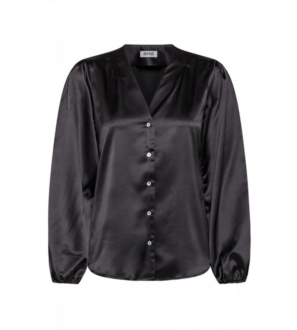 CAMICIA IN RASO SCOLLO A V