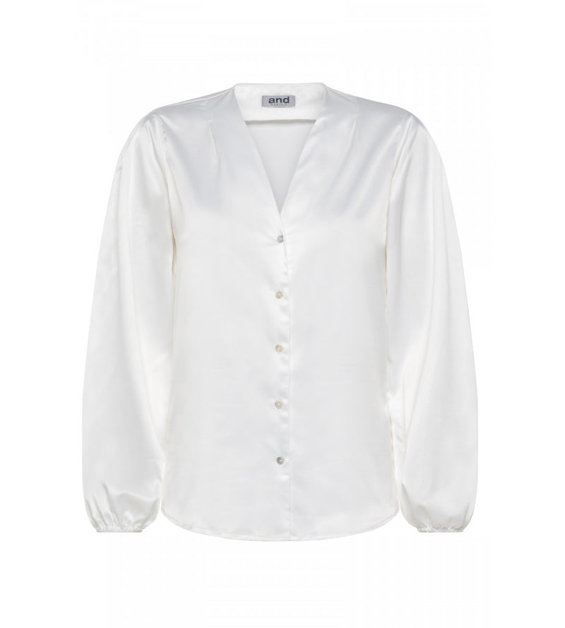 CAMICIA IN RASO SCOLLO A V
