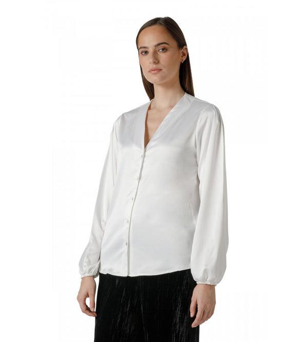 CAMICIA IN RASO SCOLLO A V