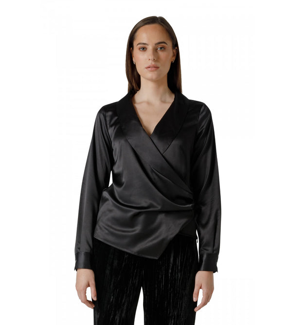 CAMICIA MANICA LUNGA COLLO A SCIALLE